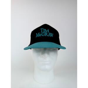 Vintage Tim McGraw Snapback Hat Spellout Embroidered Concert Black